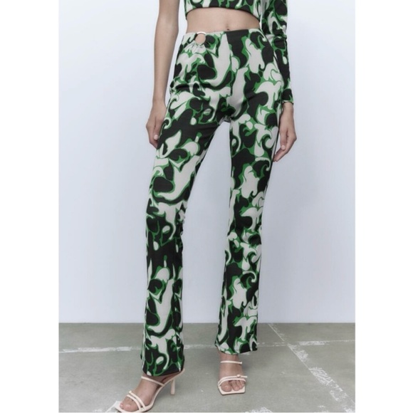 Zara Pants - NEW Zara jacquard print flare pants